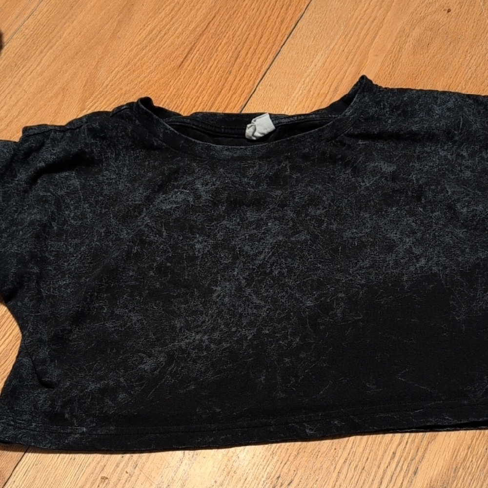 Black Textured Crop Top